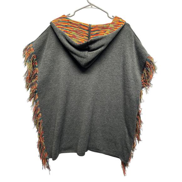 Indigo Thread Co. Boho Fringe Poncho Hoodie 1X - Picture 6 of 10